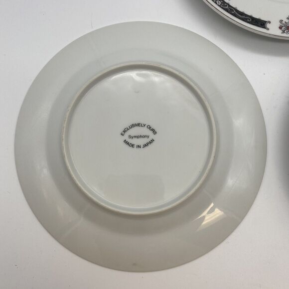 Exclusively Ours Symphony BREAD & BUTTER PLATES Set Of 3 Dark Floral Goth - Picture 4 of 8